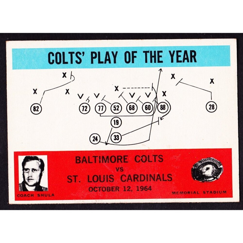 1965 PHILADELPHIA #14 BALTIMORE COLTS' PLAY OF THE YEAR W/DON SHULA